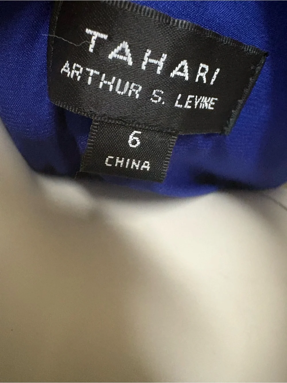 Tahari Arthur S. Levine Royal Blue Halter Tiered Crepe Dress Size 6